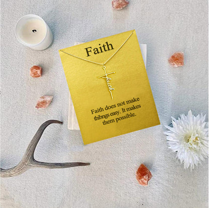 Fashion Simple Faith Cross Necklace
